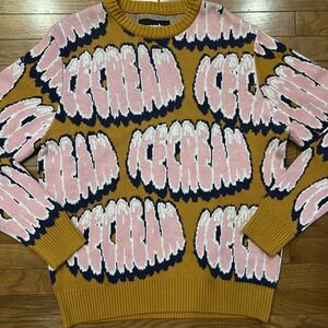 ICECREAM Candy Sweater Buckthorn Men's L 100% Cotton Knit Y2K Streetwear Rare